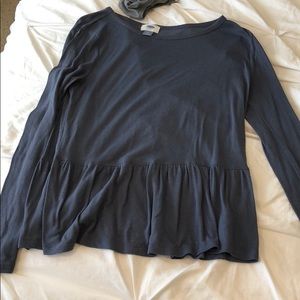Old Navy Size Small Grey Peplum Long Sleeve